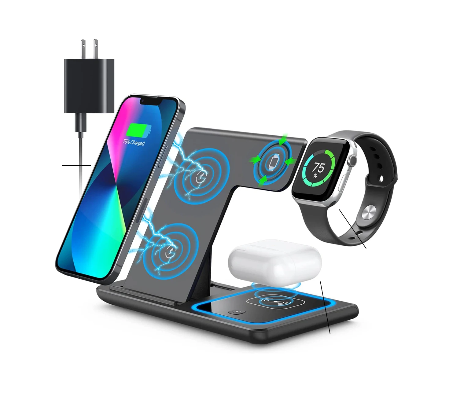 

HOT 2022 Magnetic Wireless Charger horn dj mini qi wireless Station with 15W USB-C Charger for iPhone14promax