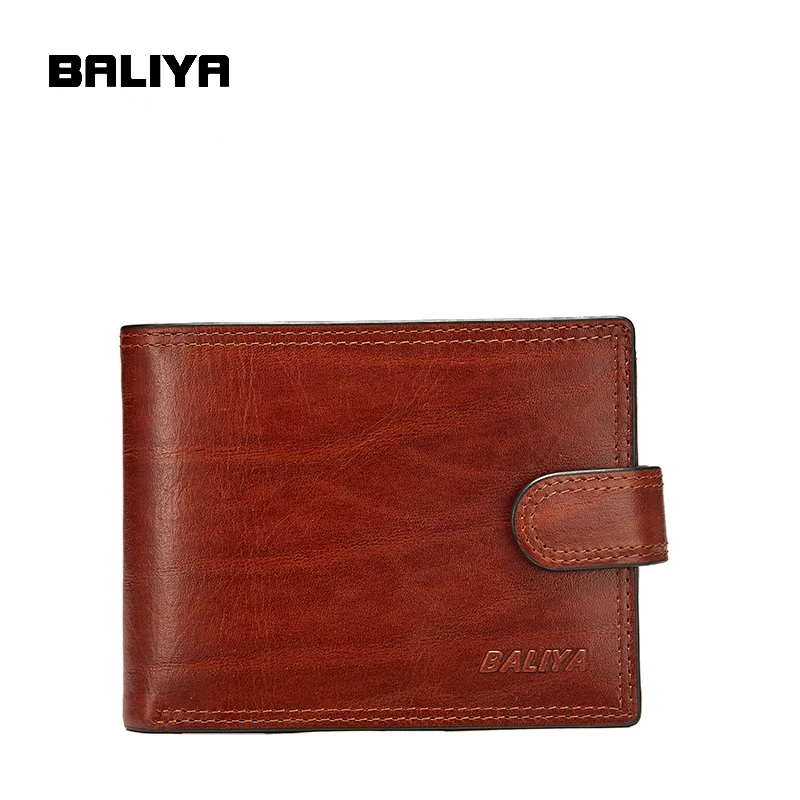 

BALIYA High Quality Brown Soft Vegetable Tanned Fashion Man Wallet Pure Leather