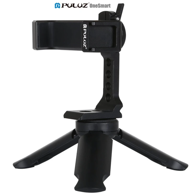 

Wholesale PULUZ Foldable Desktop Mini Tripods Horizontal Shooting Metal Clamp Camera Stand Tripod for iPhone Mobile Phones