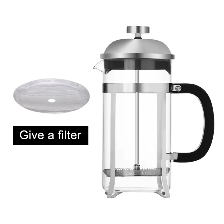 

BPA Free Plastic French Press Coffee & Tea Maker,Borosilicate Glass Coffee Press with 3 Filter Screens