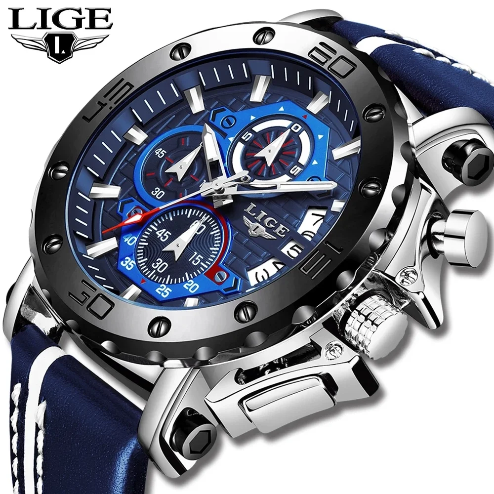 

LIGE 9996 most popular products men hand watch genuine leather hot selling mens watches in wristwatches