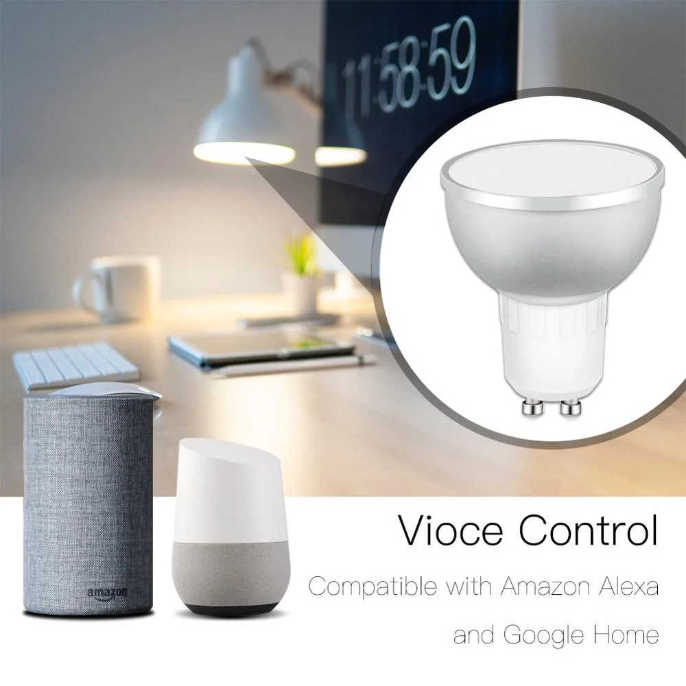 Factory gu10 smart bulb wifi led bulb with Alexa Google home by tuya