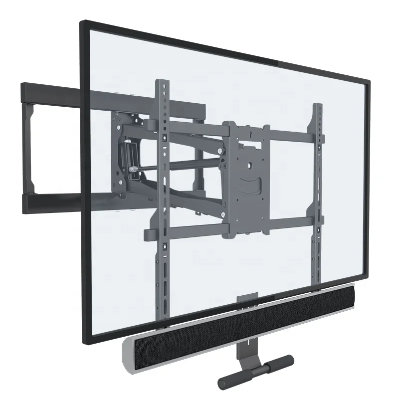

24" Wall Plate Vertically Height Adjustment LCD TV Wall Mount With Gas Spring Structure, Black