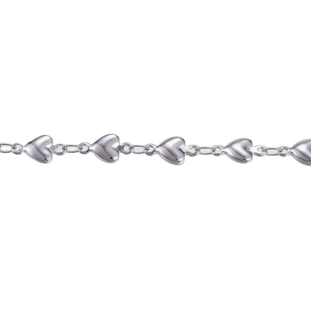

PandaHall 5mm 304 Stainless Steel Heart Bar Link Chains, Stainless steel color