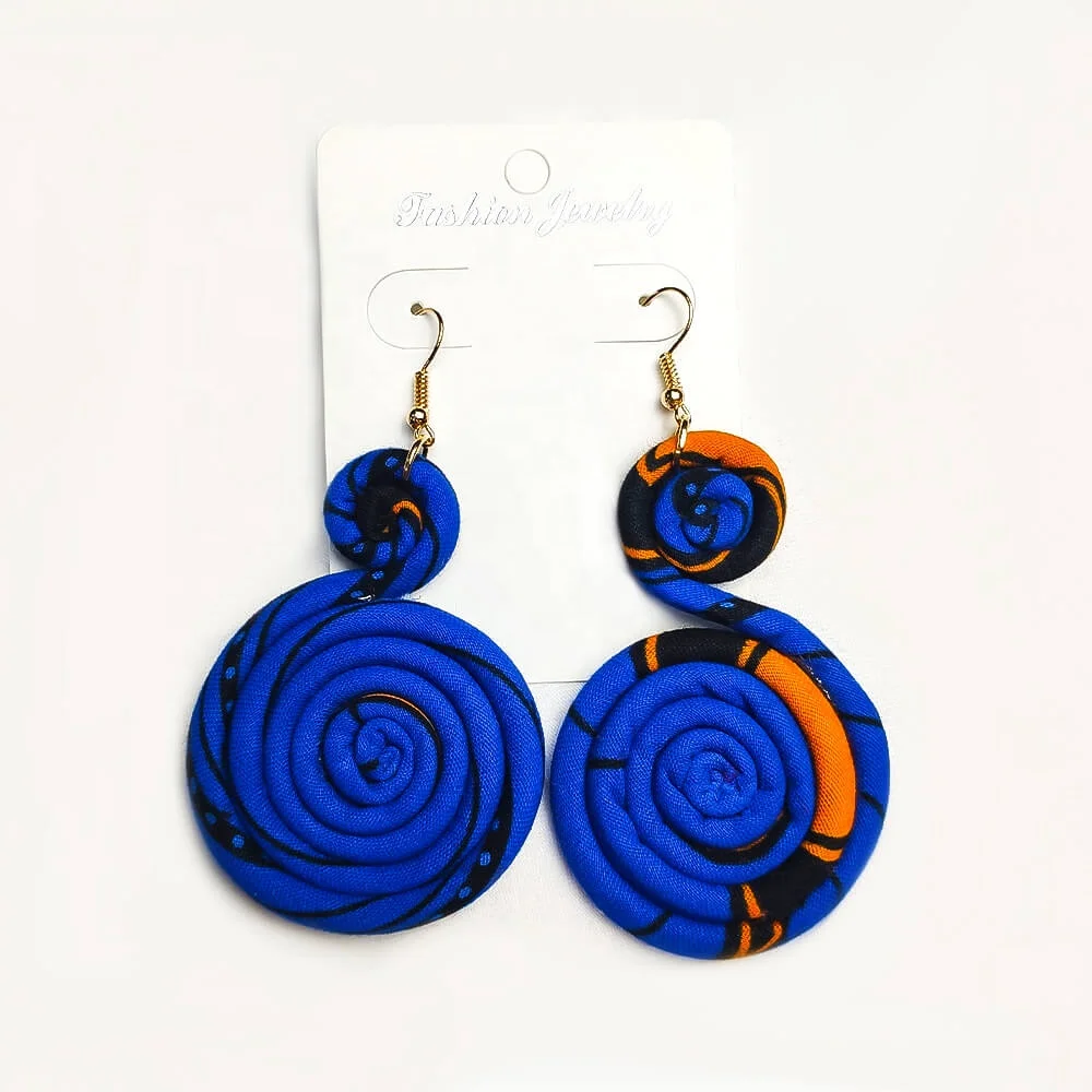 

2021 New Coming Wax Cotton Fabric Rope Wrapped Handcraft Novel Designed Women Earrings