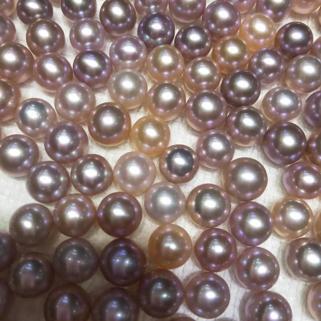

8.5-9.5 mm high quality AAA purple pink perfect round nature loose freshwater pearl after hole almost no flaw whole sale price