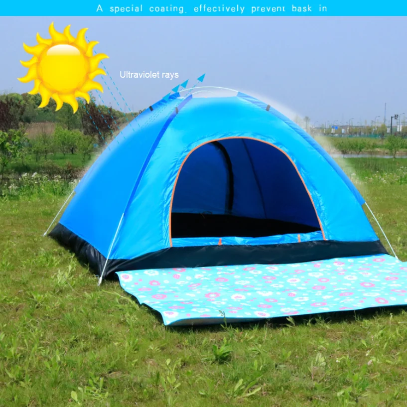 

Large Size Quick Open Automatic Lazy Equipment Family Camping Tents High Density Rainproof Fabric Breathable, As picture