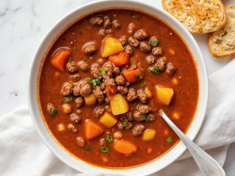 Slow Cooker Hamburger Soup: Easy 6-Ingredient Recipe