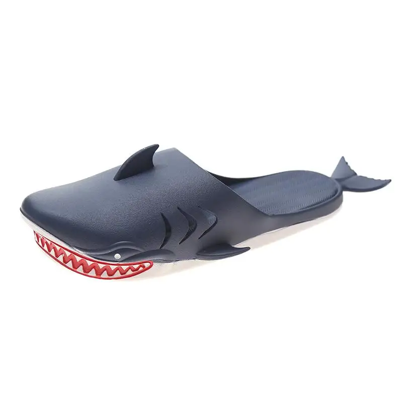 

New Arrived Funny Shark shaped Slippers PVC Non-slip Indoor Outdoor shoes Beach slippers for Men Women kids, Black pink orange gray blue