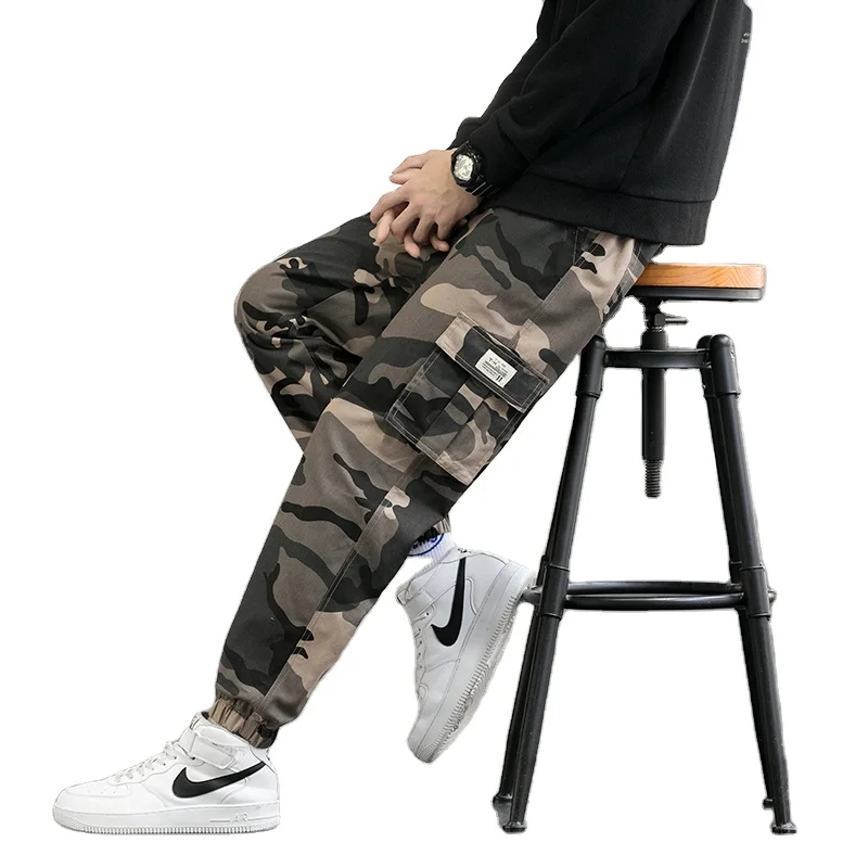 

2022 New Trend Men'S Casual Joggers Solid Color 100%Cotton Trousers For Men Wholesale & Oem Cargo Track Pants Trouser For Boys, As show