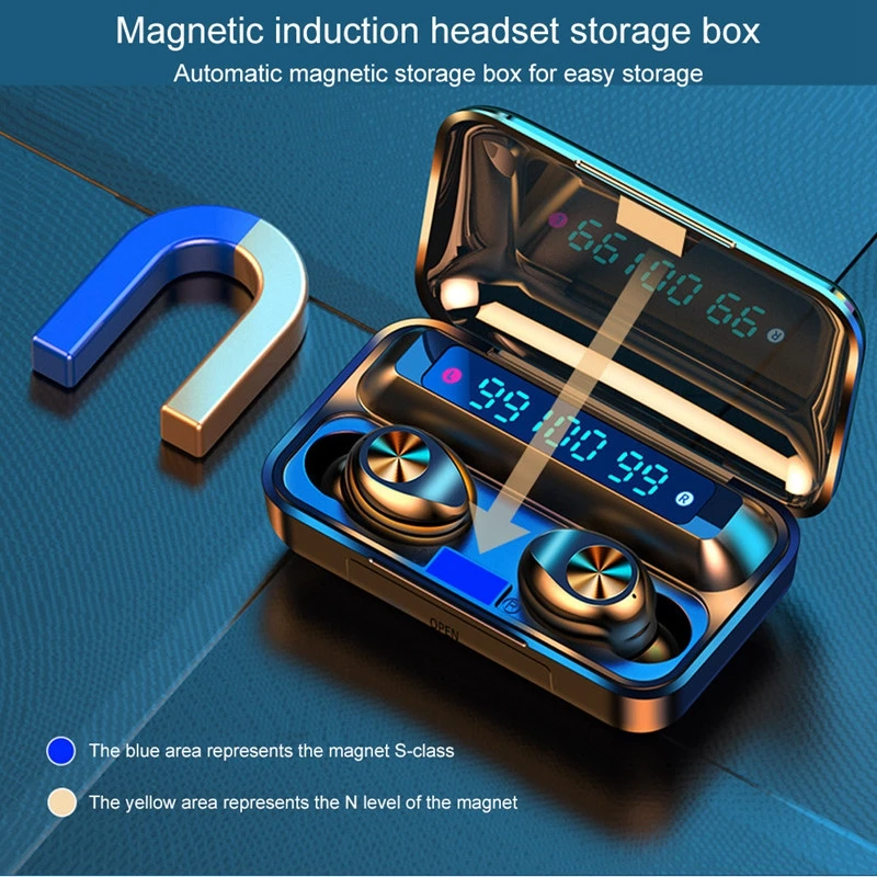 F9 waterproof ipx5 tws earbuds sport headset bluetooth 5.0 wireless headphones for iphone xiaomi sumsang huawei - ANKUX.COM