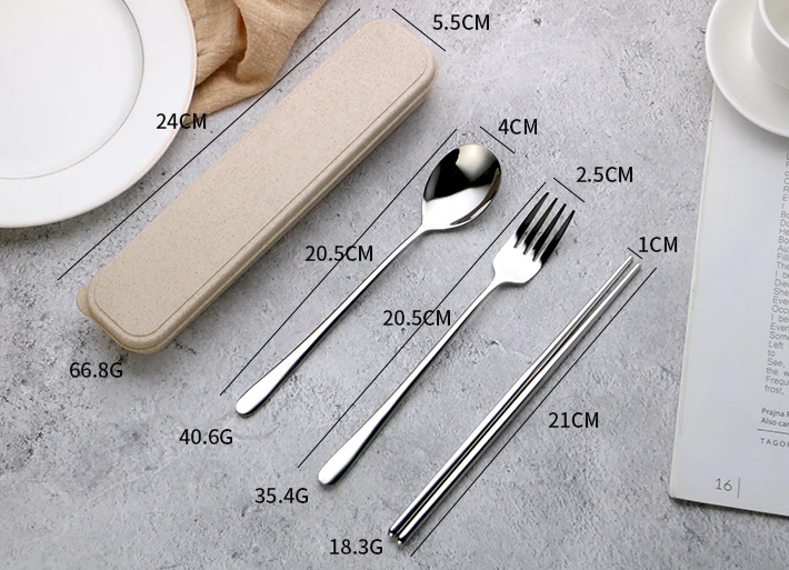 Stainless Steel Chopsticks Spoon Fork Reusable Convenient Travel ...