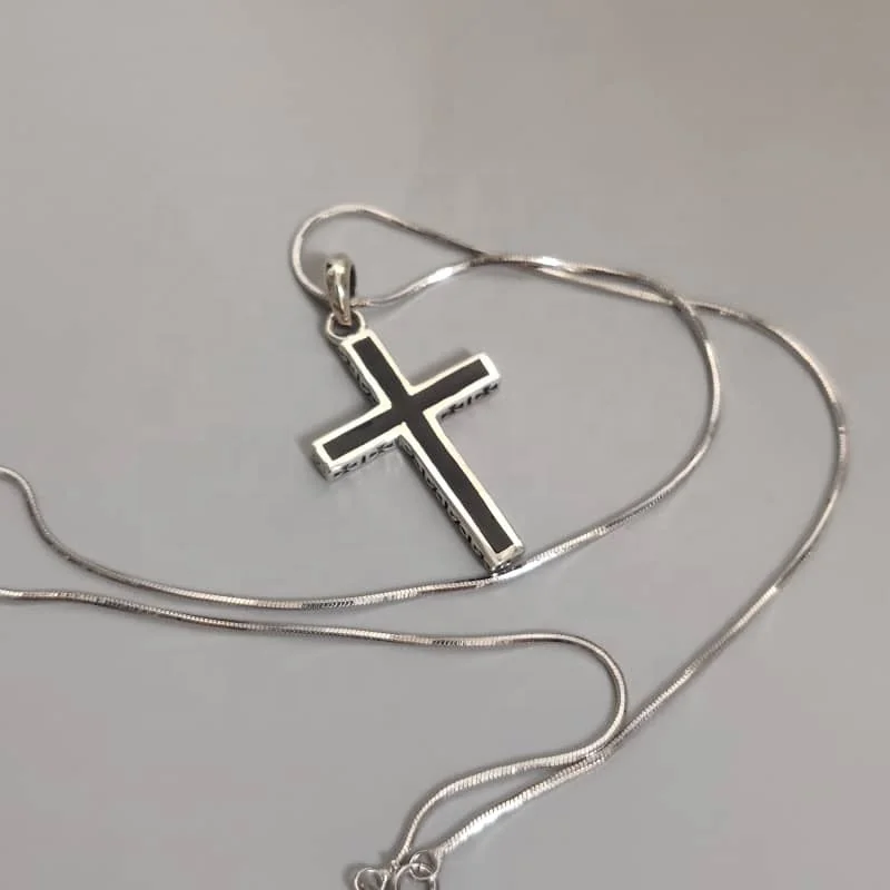 

Wholesale silver jewelry gold plated necklace high quality fashion accessories 925 sterling silver cross pendant, White gold (rose gold, yellow are avaliable)