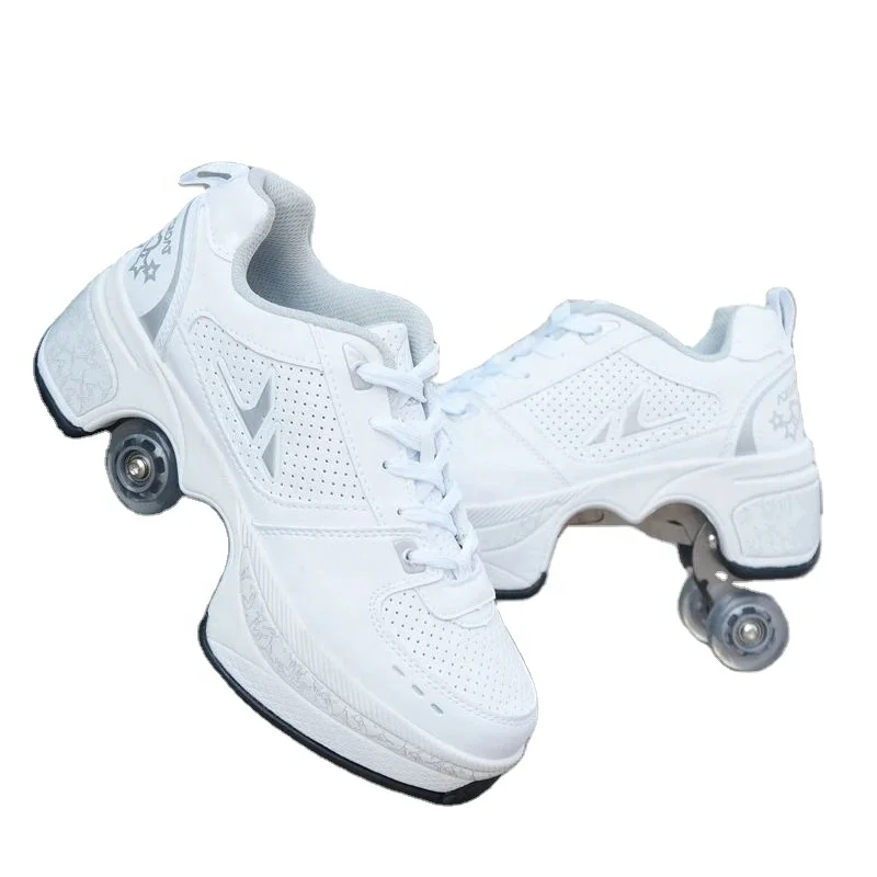 

Four-wheeled adult children and men women roller skates multifunctional deformed roller skate shoes, As picture