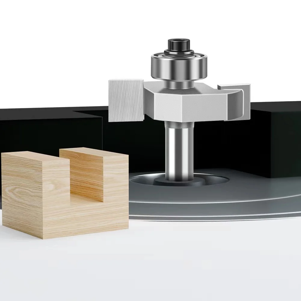 L-N173 1/4 1/2 Shank T Type Bearing Double Flutes Milling Bit Tungsten Carbide Wood Router Bit