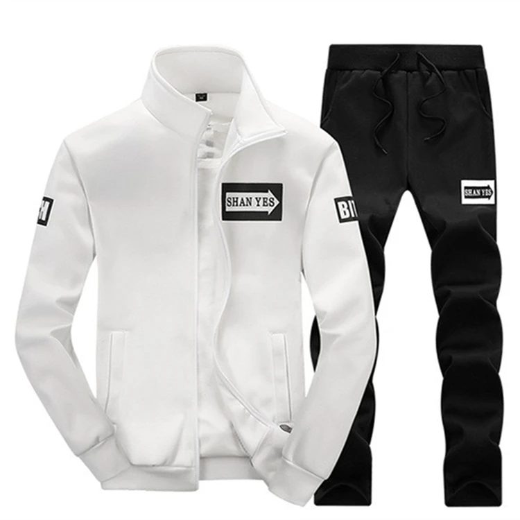 

Men's Casual Tracksuit Full Zip Running Jogging Athletic Sports Jacket and Pants Set, Black,blue,white,gray