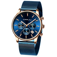 

CRRJU 2266 Belt Fashion Quartz Gold Watch Mens Watches Top Brand Luxury Waterproof Clock Relogio Masculino relojes crrju