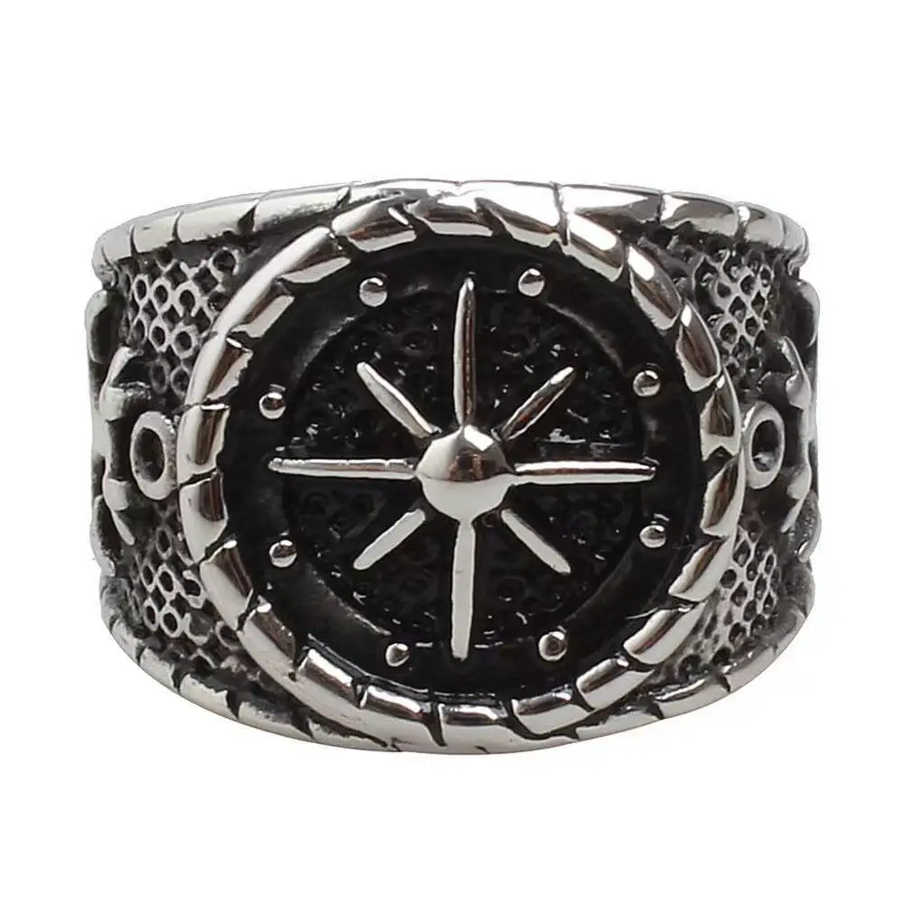 

Factory direct selling custom stainless steel rings Vintage Navy style anchor men's rings