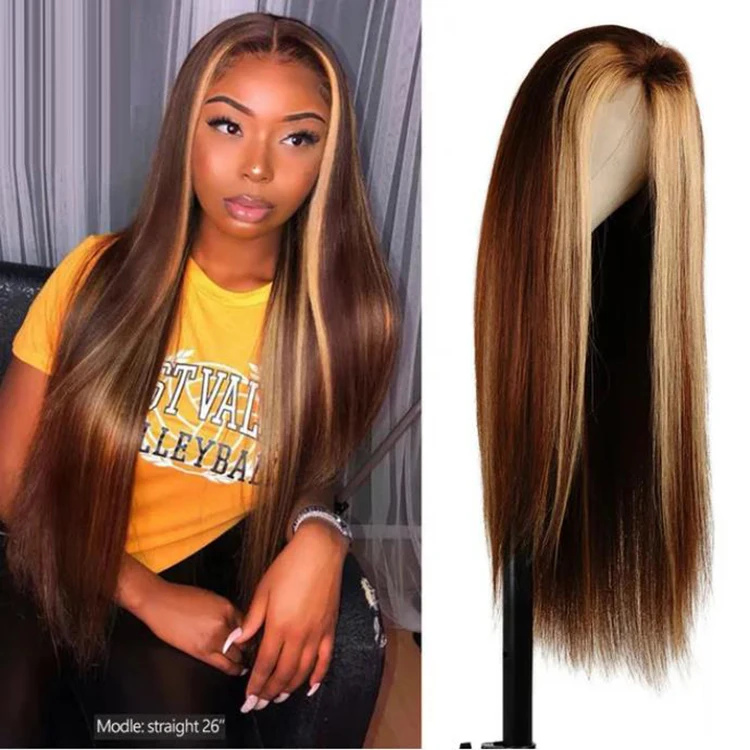 

Fashion Blonde 20-30 Inches HD Lace Front Wig Highlight Wigs 13*4 Highlight Human Hair Wigs