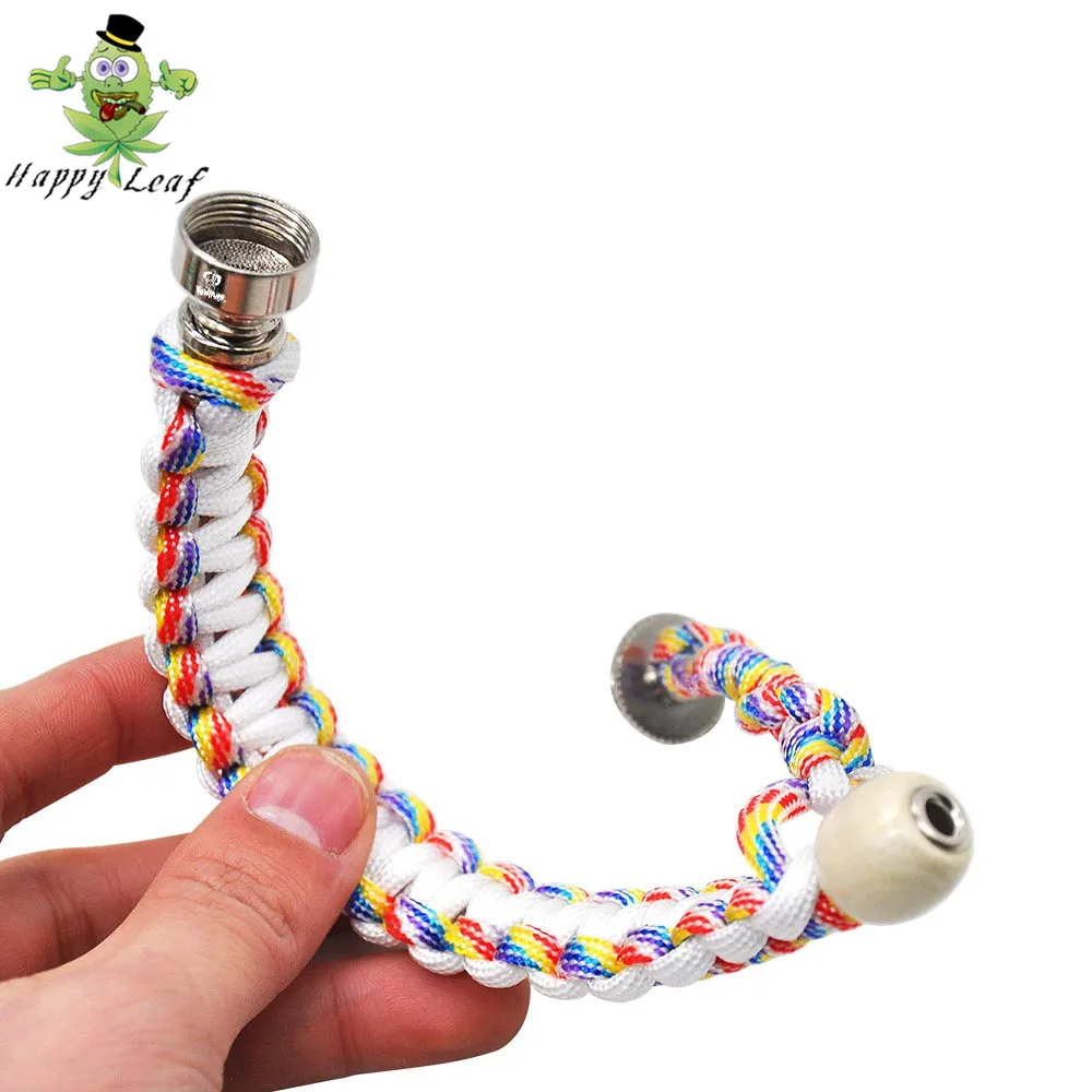 

Metal Bracelet Smoke Smoking Pipe 260MM Jamaica Rasta Pipe Tobacco Smoking Hand Pipes Factory Direct Wholesale, Red, blue, green, pink, rainbow