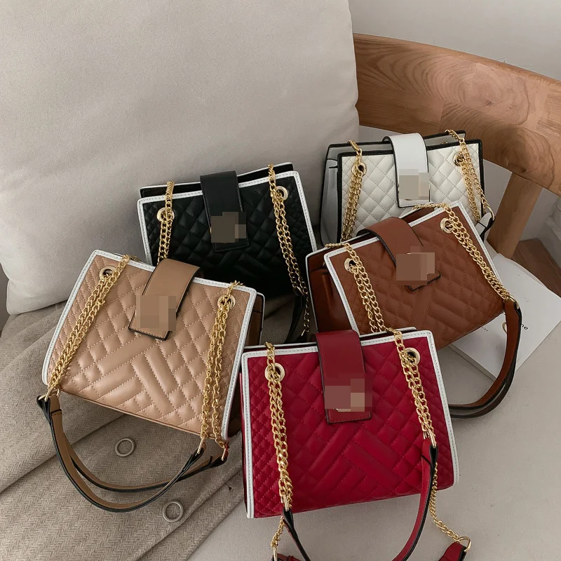 

2021 Famous Brands Single Bag luis vuiton Female Korean Fashion Wild Rhombic Chain Handbag