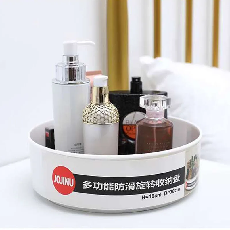 

Factory direct sales cabinet desktop storage box non-slip plus handle design storage rotating tray kitchen rotating storage tray