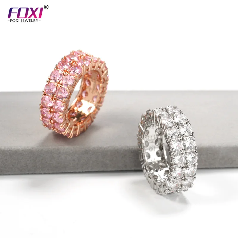 

FOXI double size Cubic Zirconia Diamond 18k Gold Plated Insta Stackable Rings Jewelry Women