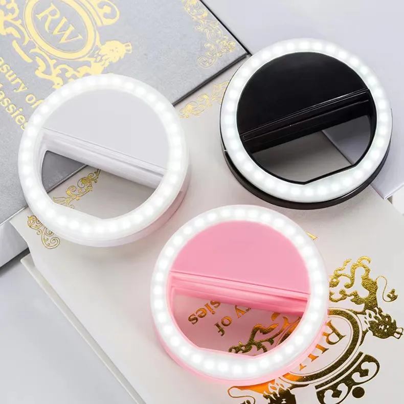 

Mobile phone fill light ring self-timer lamp charging clip flashing. Light lamp RK12 beauty anchor live light