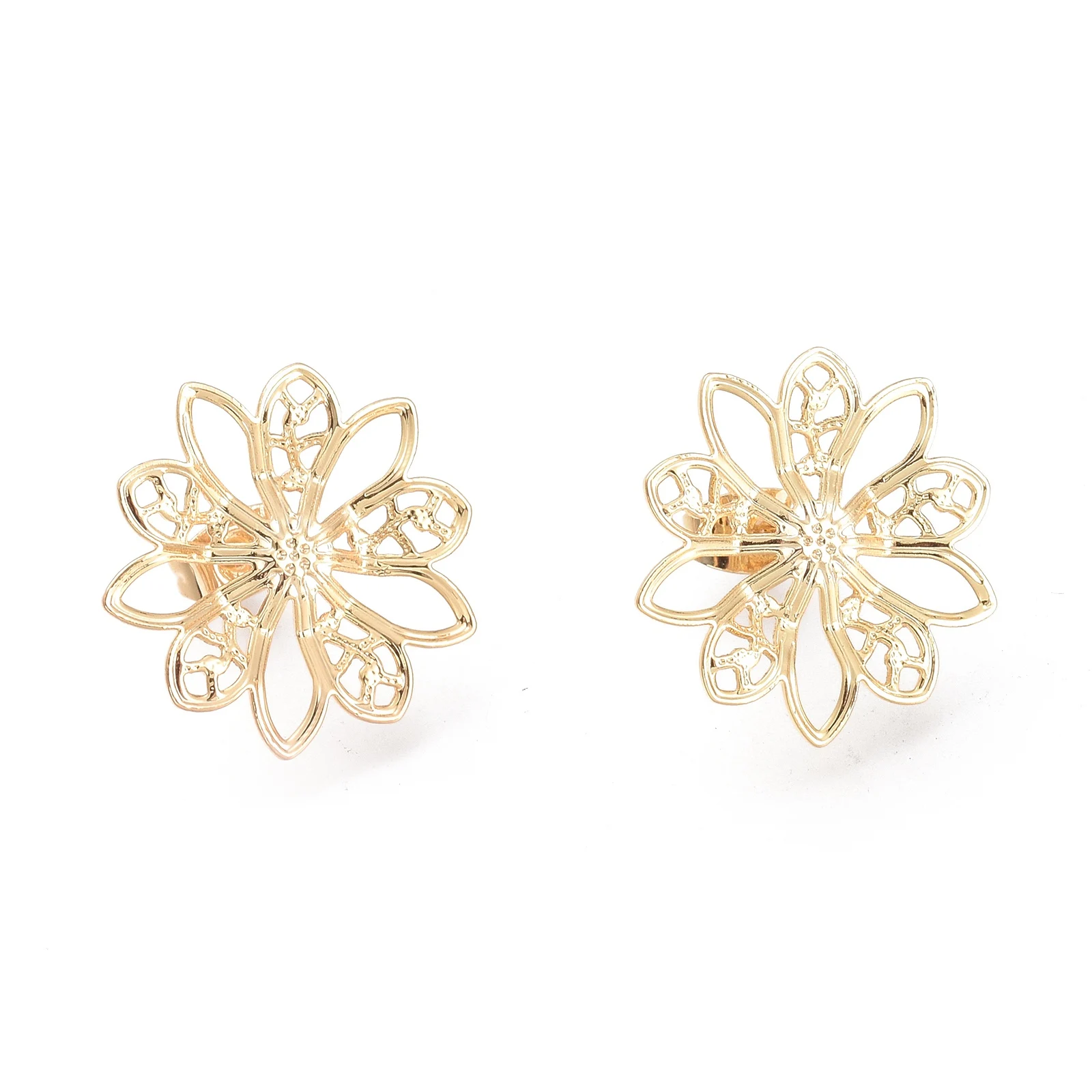 

PandaHall Flower Real 18K Gold Plated Stud Earring Findings