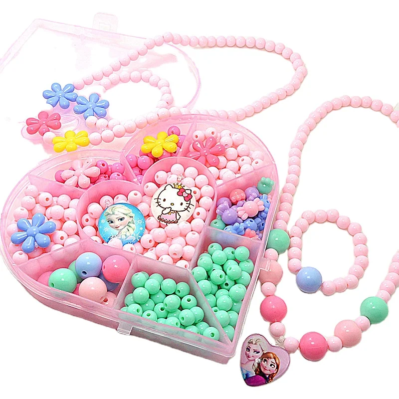 

Children's toys wholesale DIY girl necklace by hand Colorful children's Beaded toys, Picture