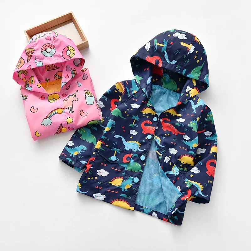

RTS Foreign trade explosion style children clothing trend girls printing long-sleeved jacket kids hooded coat