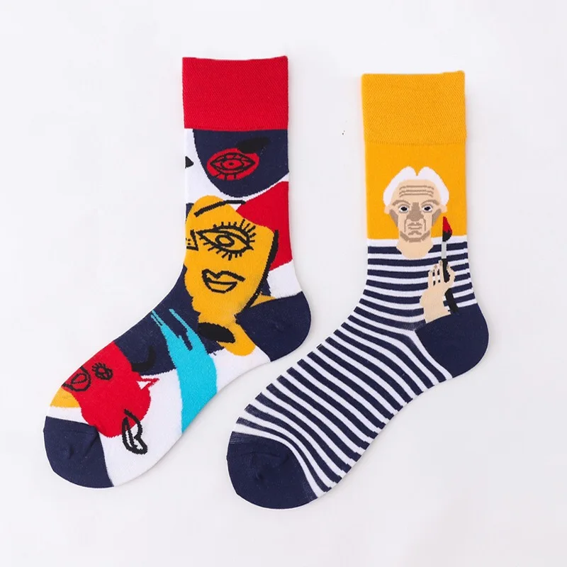 

SHANXIN colorful pattern fashion custom logo design new style tube socks funny socks unisex