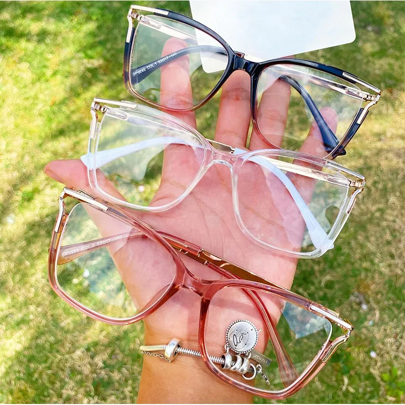 

5025 Fashion Square Glasses Frame Designer Anti Blue Light Glasses High Quality TR Metal Eyeglasses Frame