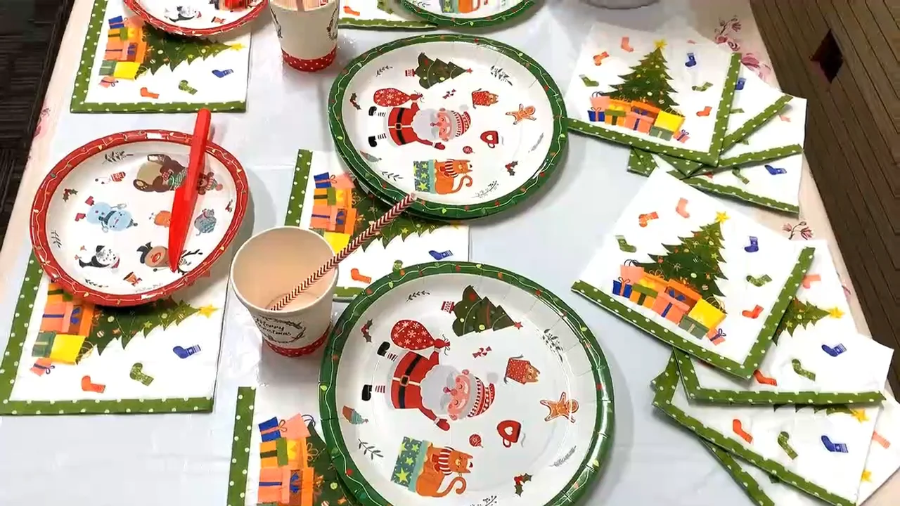 Mm026 Christmas Party Supplies Party Tableware Set Merry Christmas
