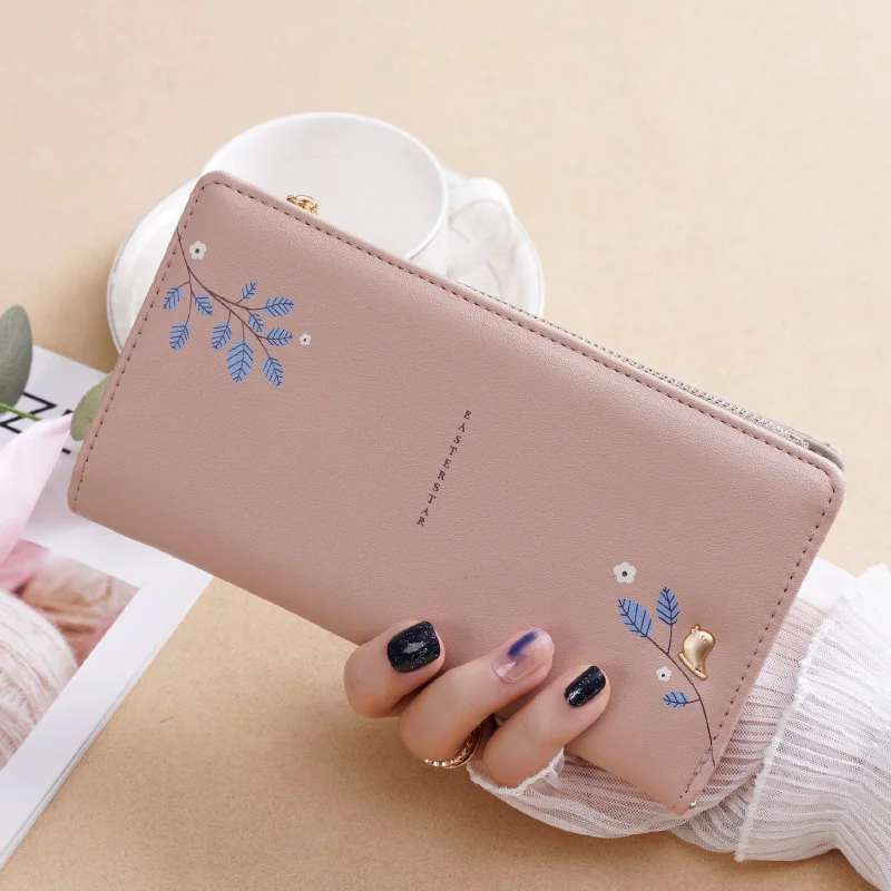 

New women's wallet Long Zipper fashion embroidered wallet