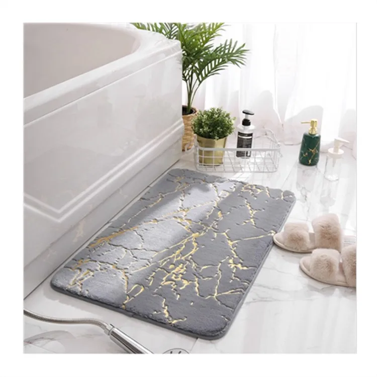 

Logo Home Bath Mat Water Absorption Non-slip Memory Foam Absorbent Washable Rug Toilet Floor Mat Polyester Bathroom Carpet