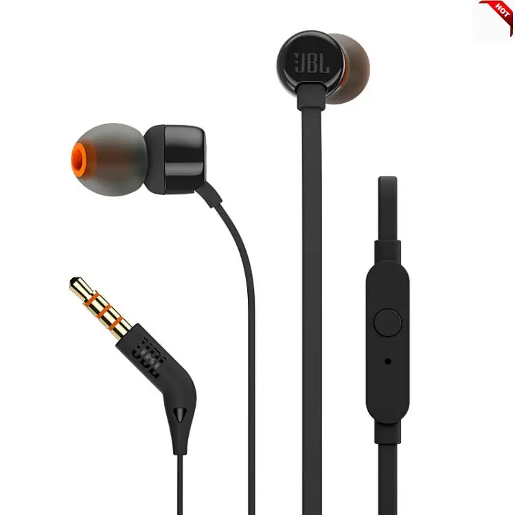 

Original JBL T110 3.5mm Wired Stereo Wire-controlled In ear Earphone earbuds with Microphone HD Calls JBL auricular headphones