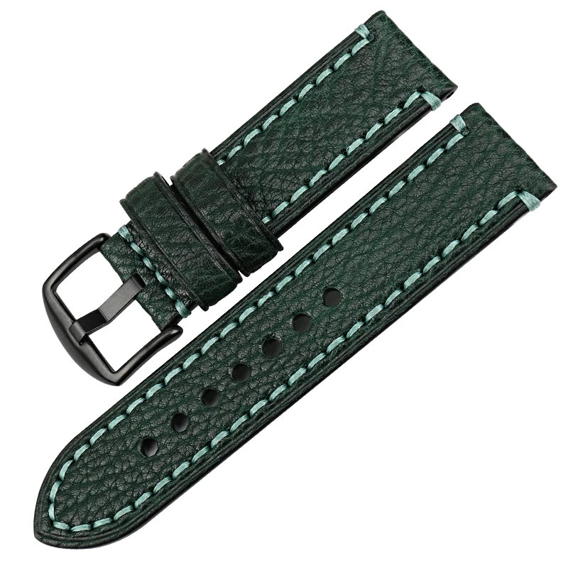 

MAIKES Fashion Green Watch Accessories Luxury Watch Band 20mm 22mm 24mm 26mm Genuine Leather Watch Strap Watchband