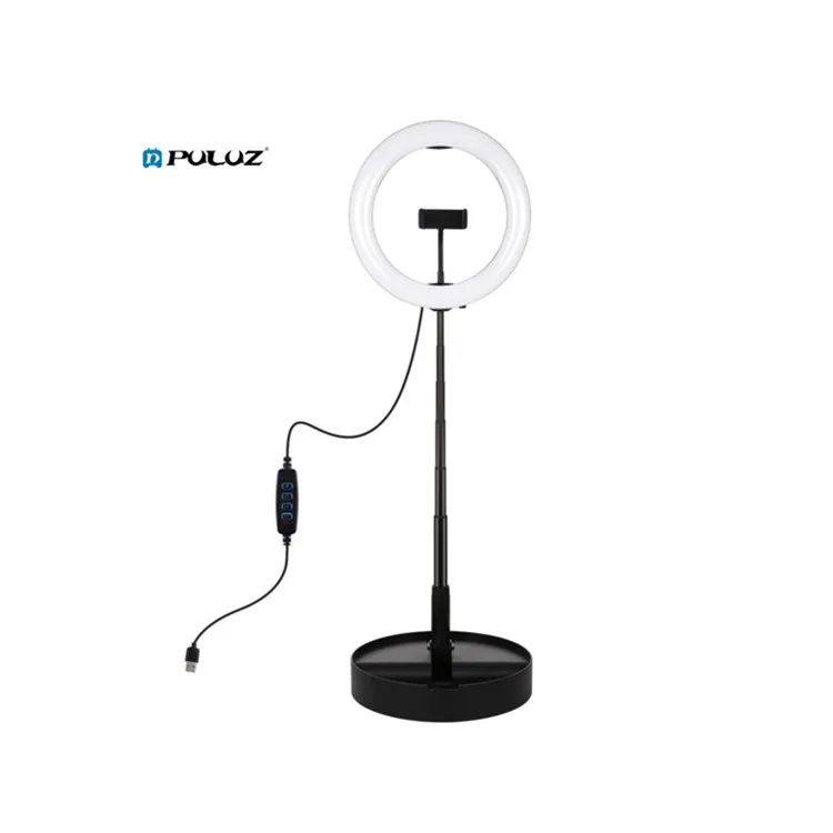 

Hot Sale PULUZ 10.2 inch 3 Modes Selfie Video Lights With Folding Desktop Holder & Phone Clamp