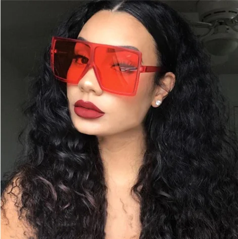 

Hot Sell Big Frame Fashion Square Candy Color Retro Sunglasses 2021 For Women sun glasses river