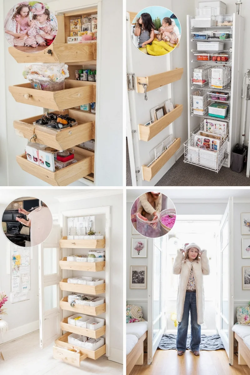 Storage ottoman filled with plush toys