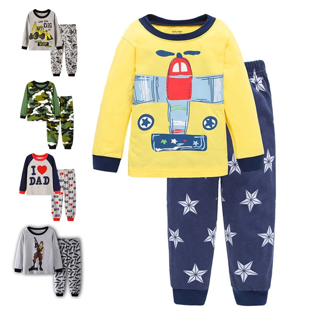 

Amazon Best Seller Cartoon Boys kids sleepwear cotton Pajamas Sets Custom Spring Autumn Winter Kids Sleepwear, Picture shows