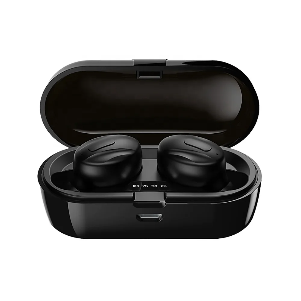 

2020 TWS Earpiece Waterproof Earphones With Mic Waterproof Noise Cancelling Stereo Headset Earbuds Wireless Earphone Headphone, Black