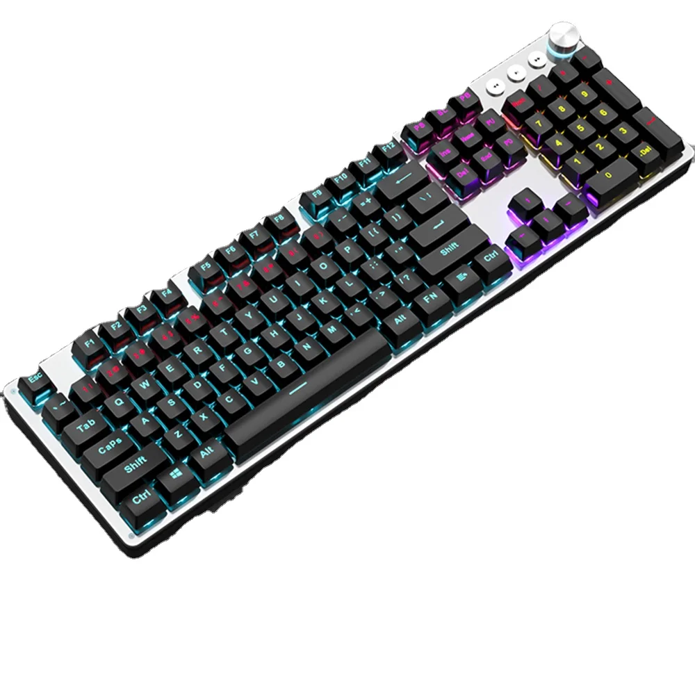 

Z6 Wired USB Mechanical Keyboard Knob Version For Laptop Desktop PC Gaming Keyboard And Mouse Three Piece Set, Black
