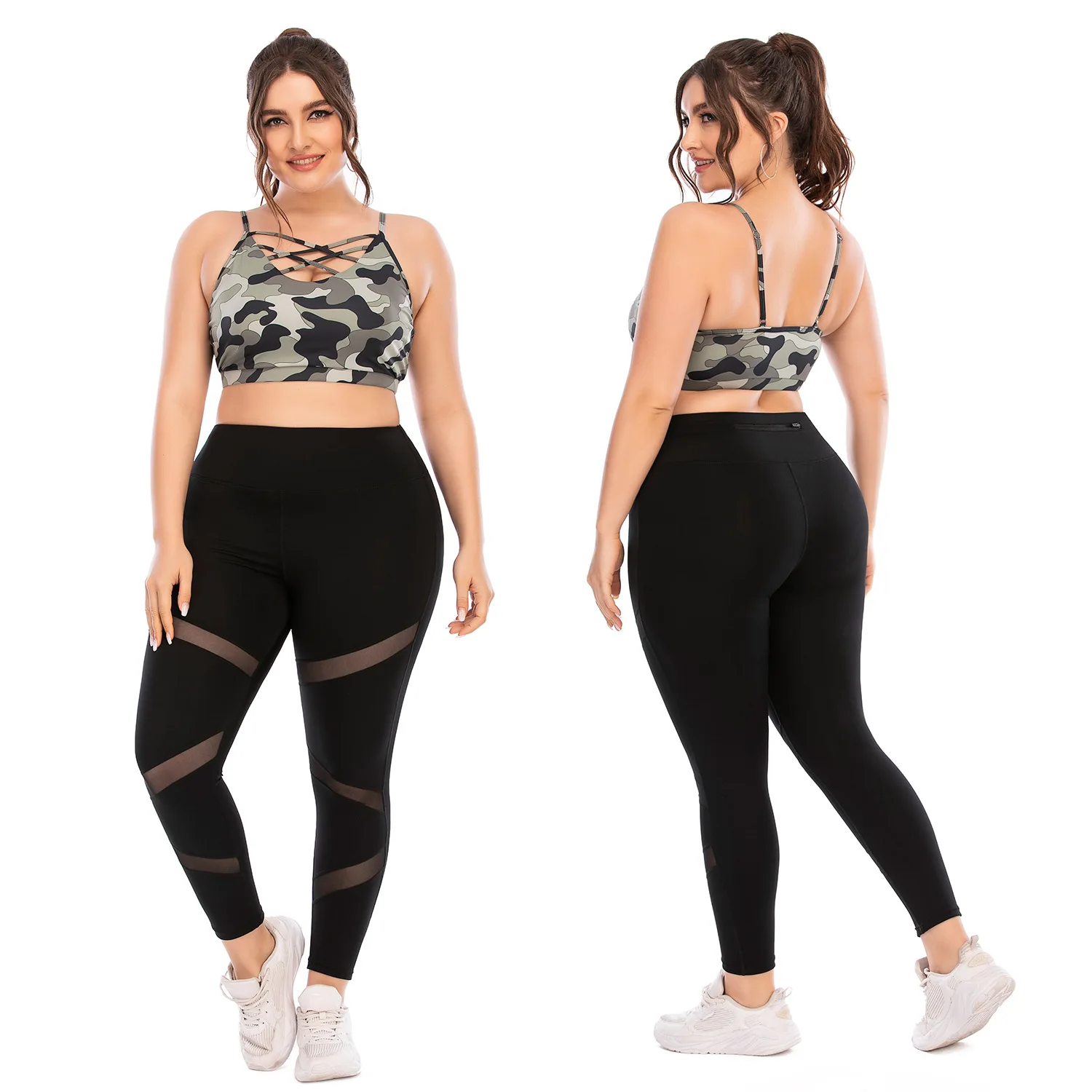 

Summer 2021 Sports Crop Top Yoga Suit Gym Exercise Hollow Out Running Plus Size Fitness & Yoga Wear, As the picture show