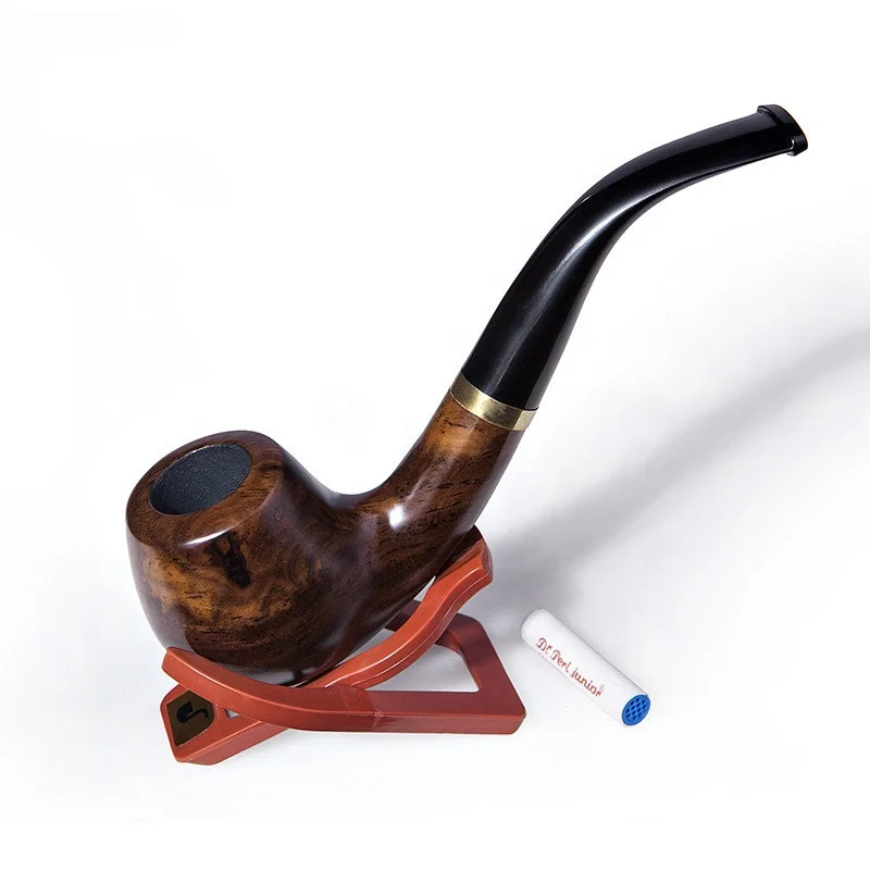 

Portable Retro Chinese Long Handle Pipe Set Handmade Ebony Curved Handle Cigarette Holder Tobacco Pipe Filter Accessories, Ebony, red ebony, ebony carving, red ebony carving