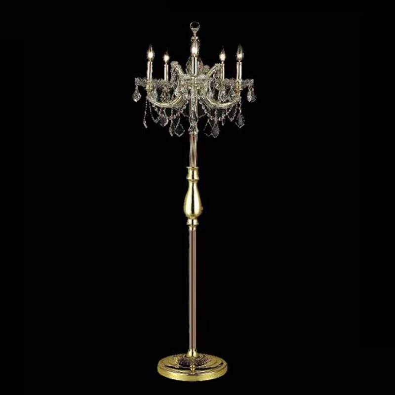 Stand candelabra chandelier crystal strands metal tripod led floor light seashell lamps