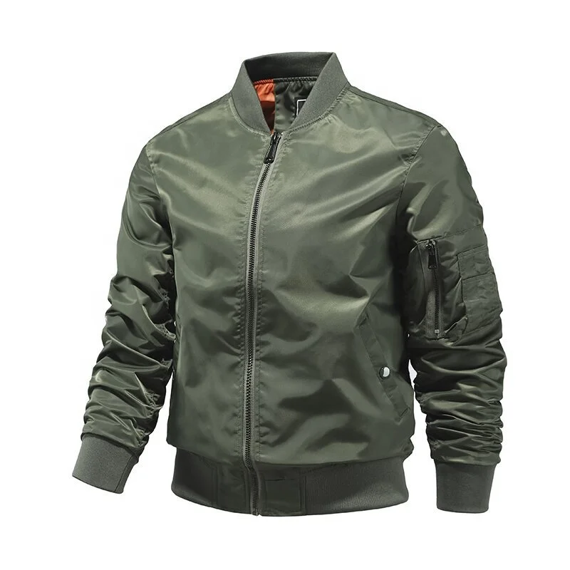 

OEM Custom high quality green satin airforce Flight bomber jacket for Men, As picture shows/accept customization