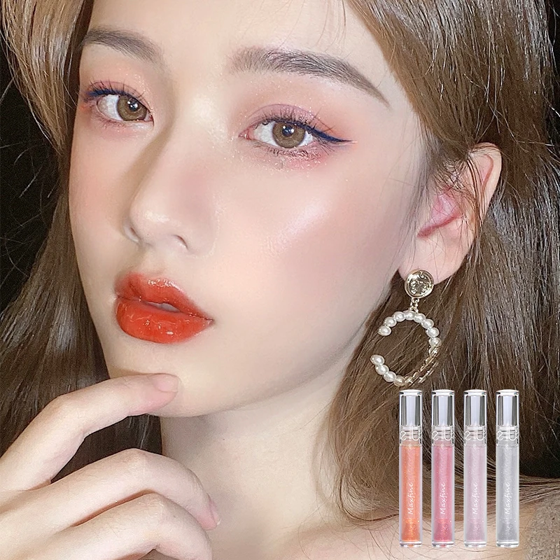 

Maxfine 4colors glasting water lip gloss base moisturizing shinning cheapest lip gloss hydrating high quality girls lip gloss, 4 colors