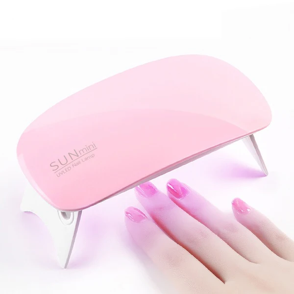 

6W Mini UV LED Travel Pocket Size Nail Dryer For Gel Polish Lamp, White pink